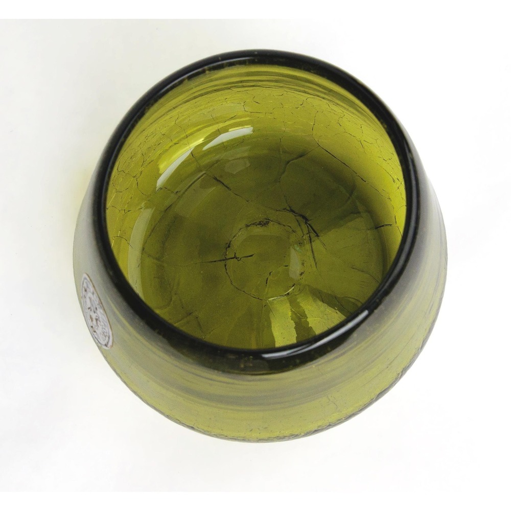 Vintage Pilgrim Glass Green Crackle Glass Bud Vase Mid-Century - Picture 5 of 6